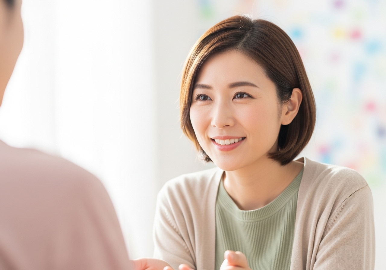 安心できる一対一のカウンセリング風景
